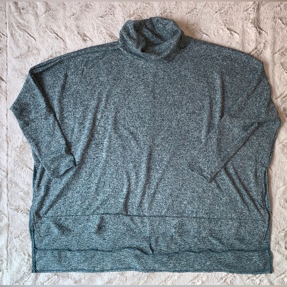 Zenana Outfitters Tops - Zenana - Blue Hi-Low Cowl Oversized Sweater